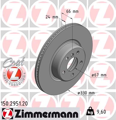KOCIONI DISK PREDNJI BMW 5 G30 FI 330MM zimmermann