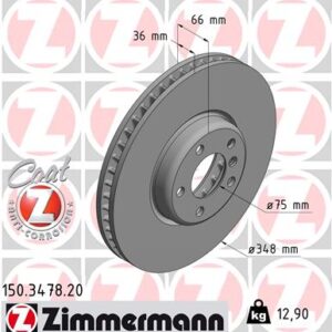 KOCIONI DISK karbon BMW 5/7/7 PREDNJI LIJEVI 348MM zimmermann