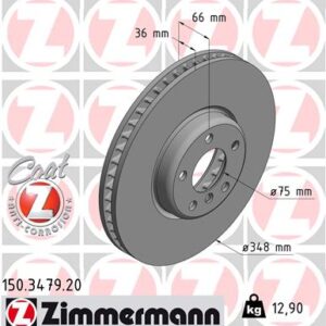 KOCIONI DISK karbon BMW 5/7/7 PREDNJI DESNI 348MM zimmermann