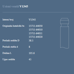 AUTOVENTIL V1345 USISNI VENTIL TOYOTA 13711-64010