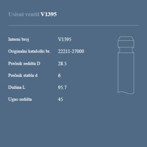 AUTOVENTIL V1395 US.VEN.HYUNDAI 2.0/1.5CRDI