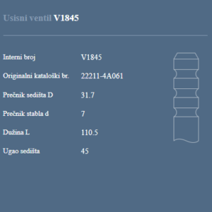 AUTOVENTIL V1845 US.VEN.KIA 2.5CRDI 16V.