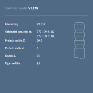 AUTOVENTIL V1138 IZ.VEN.AUDI A6/A8 4.2