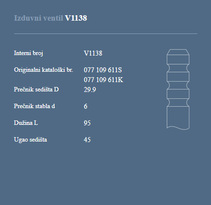 AUTOVENTIL V1138 IZ.VEN.AUDI A6/A8 4.2