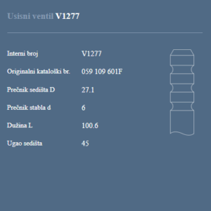 AUTOVENTIL V1277 US.VEN.SKODA 2.5TD 24 V