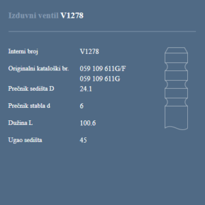 AUTOVENTIL V1287 IZ.VEN.SKODA 2.5 TDI 24V.