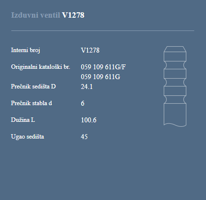 AUTOVENTIL V1287 IZ.VEN.SKODA 2.5 TDI 24V.