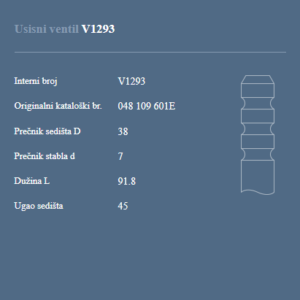 AUTOVENTIL V1293 US.VENTIL VW CADDY 1.6