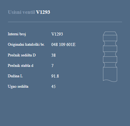 AUTOVENTIL V1293 US.VENTIL VW CADDY 1.6