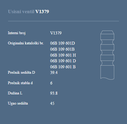 AUTOVENTIL V1379 US.VEN.VW PASSAT/GOLF 4 1.6