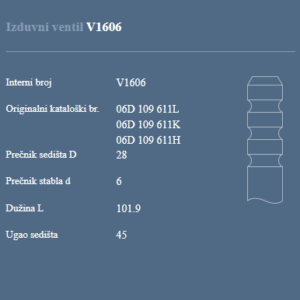 AUTOVENTIL V1606 IZ.VEN.A3/A4 2.0 16/20V