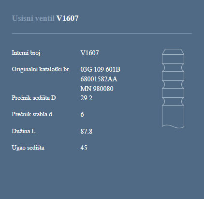 AUTOVENTIL V1607 US.VEN.AUDI A4/A6 2.0 16V TDI