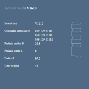 AUTOVENTIL V1610 IZ.VEN.AUDI D A5 3.0 16V