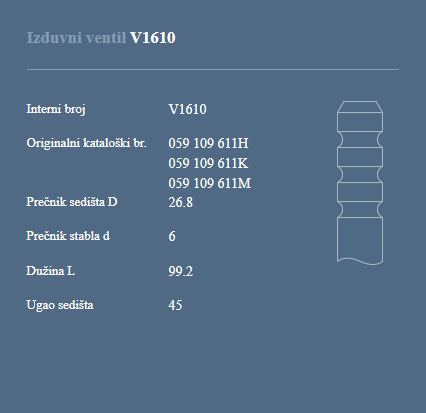 AUTOVENTIL V1610 IZ.VEN.AUDI D A5 3.0 16V