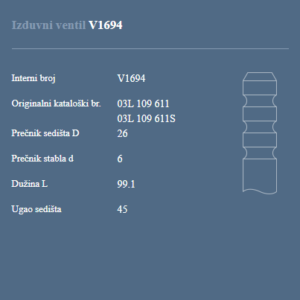 AUTOVENTIL V1694 IZ.VEN.VW GOLF 6 2.0TDI 16V
