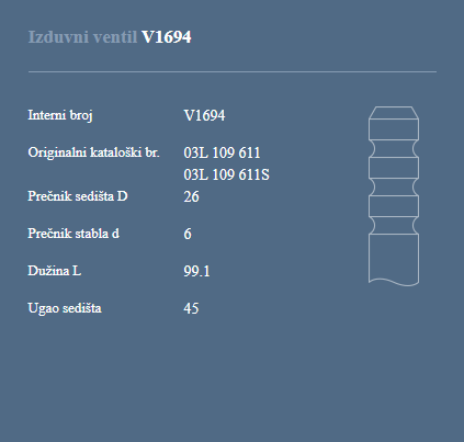 AUTOVENTIL V1694 IZ.VEN.VW GOLF 6 2.0TDI 16V