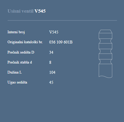 AUTOVENTIL V545 US.VEN.VW1.1.1.3B.GOLF.PASAT.81+