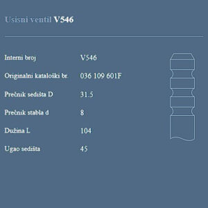 AUTOVENTIL V546 US.VEN.VW1.1/1.3BGOLF.POLO.85+