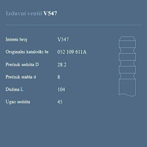 AUTOVENTIL V547 IZ.VEN.VW1.1/1.3BGOLF.POLO 81+