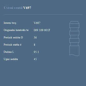 AUTOVENTIL V697 US.VENVW/AUDI 1.9D.1.9TD.2.4D.G-3 91+