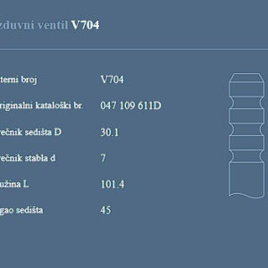 AUTOVENTIL V704 IZ.VEN.SKODA 1.3/1.4B FELICIJA.FABIJA