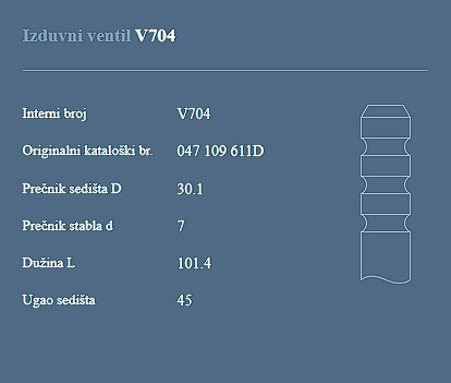 AUTOVENTIL V704 IZ.VEN.SKODA 1.3/1.4B FELICIJA.FABIJA