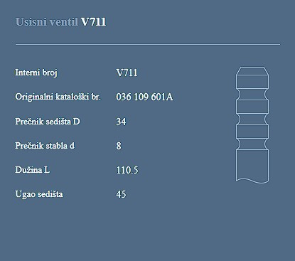 AUTOVENTIL V711 US.VEN.VW1.1/1.3B.GOLF.83+