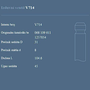 AUTOVENTIL V714 IZ.VEN.VW/AUDI.G-2.T-2 1.6D 80+