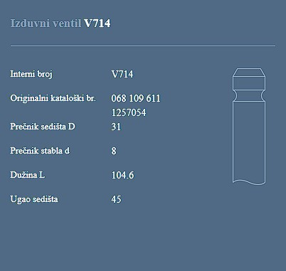 AUTOVENTIL V714 IZ.VEN.VW/AUDI.G-2.T-2 1.6D 80+