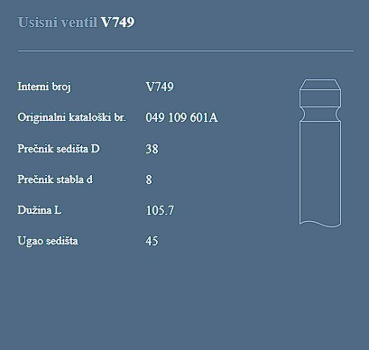 AUTOVENTIL V749 US.VEN.VW/AUDI1.6B.75-83