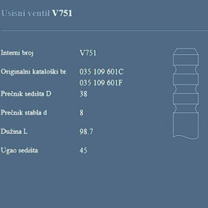 AUTOVENTIL V751 US.VEN.VW/AUDI 1.6/1.8/2.0. 84+