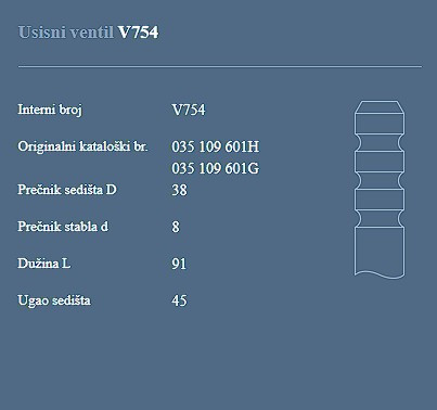 AUTOVENTIL V754 IZ.VEN.VW/AUDI 1.6/1.8/2.0 .84+