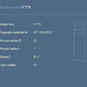 AUTOVENTIL V779 US.VEN.VW/AUDI.1.8/2.0 16V 85+
