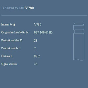 AUTOVENTIL V780 IZ.VEN.VW/AUDI 1.8/2.0 16V 85+