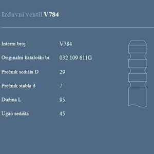 AUTOVENTIL V784 IZ.VEN.VW.GOLF1.6-16V/20V.94+