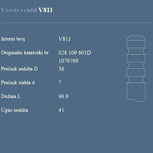 AUTOVENTIL V811 US.VEN.VW/AUDI 1.9TDI G-4.POLO.PASAT 96+