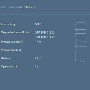 AUTOVENTIL V870 IZ.VEN.VW/AUDI G-3.G-4.T-4.SHARAN 1.6/2.