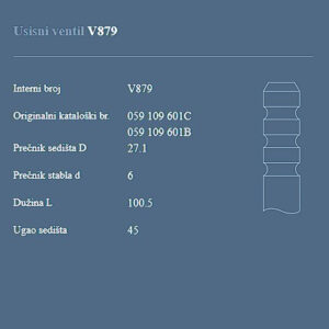 AUTOVENTIL V879 US.VEN.VW/AUDI 2.5TDI-24V