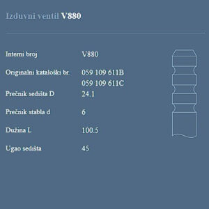 AUTOVENTIL V880 IZ.VEN.VW/AUDI 2.5TDI-24V