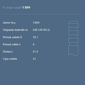 AUTOVENTIL V899 US. VEN.VW/AUDI.T-4.G-3.2.0/2.5B 90+