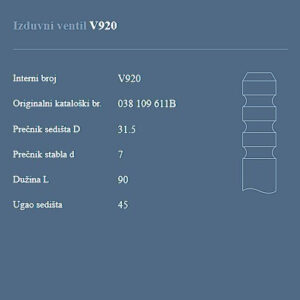 AUTOVENTIL V920 IZ.VEN.VW/AUDI 1.4/1.9TDI 98+
