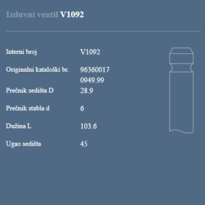 AUTOVENTIL V1092 IZ.VEN.PEZO/CITROEN 2.0 16V