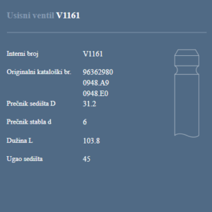 AUTOVENTIL V1161 US.VEN.PEZO/CITR. 16B TUSPJ4 16V