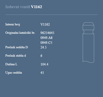 AUTOVENTIL V1162 IZ.VEN.PEZO/CITR. 1.6B TUSPJ4 16V