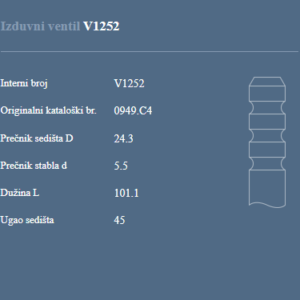 AUTOVENTIL V1252 IZ.VEN.PEZO 307 1.4 16V