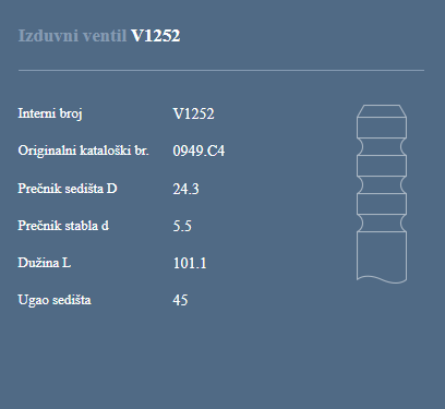 AUTOVENTIL V1252 IZ.VEN.PEZO 307 1.4 16V