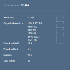 AUTOVENTIL V1494 IZ.VEN.PEZO/CIT. C4 1.6HDI 16V