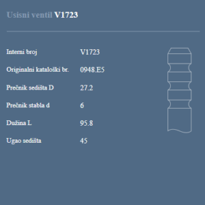 AUTOVENTIL V1723 USISNI VENTIL P/C407 HDI 16V 49355729