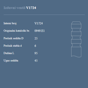 AUTOVENTIL V1724 IZDUVNI VENTIL P/C407 HDI 16V 49355730