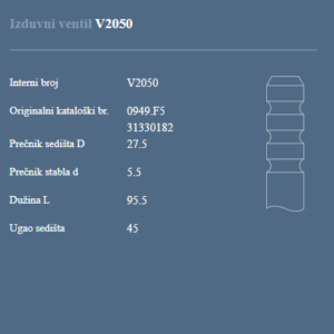 AUTOVENTIL V2050 IZ.VEN. PSA 1.6 HDI 11+